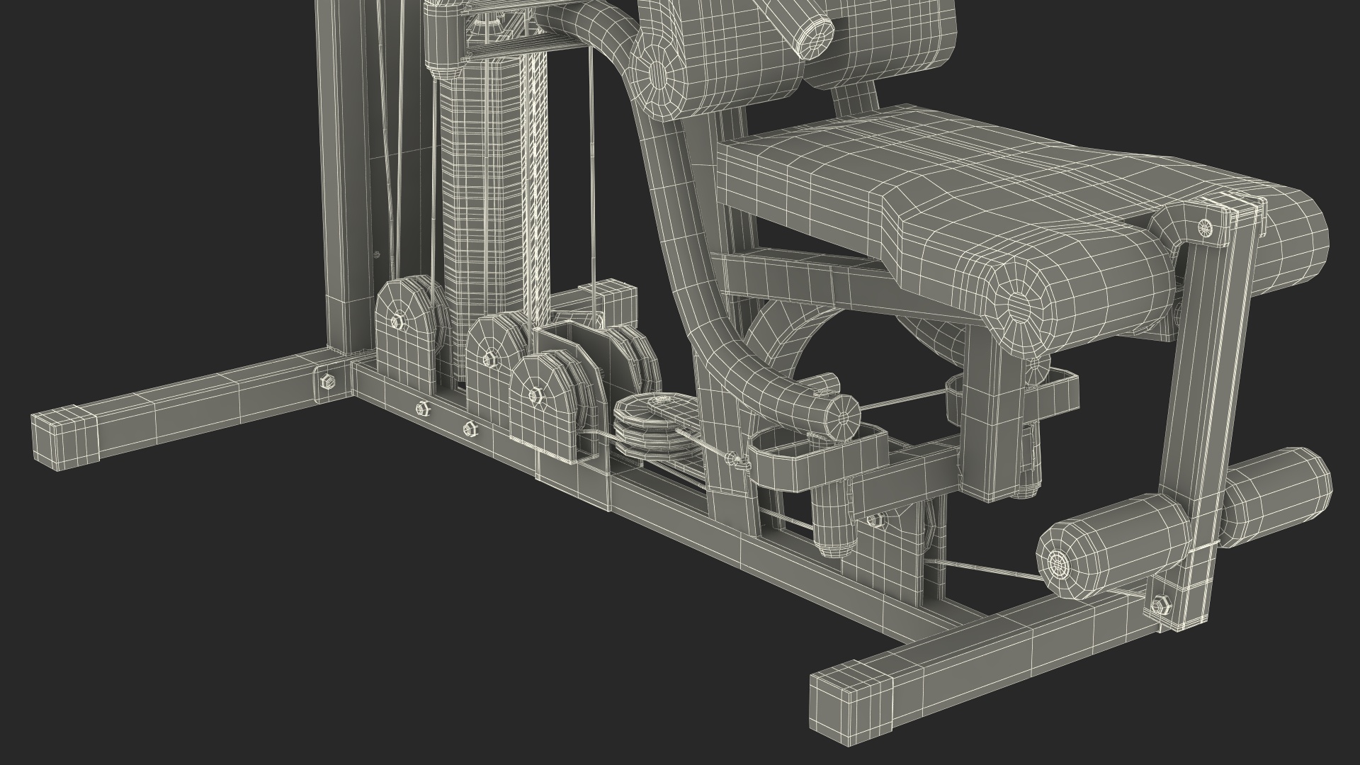 Multifunctional Home Gym Station 3D