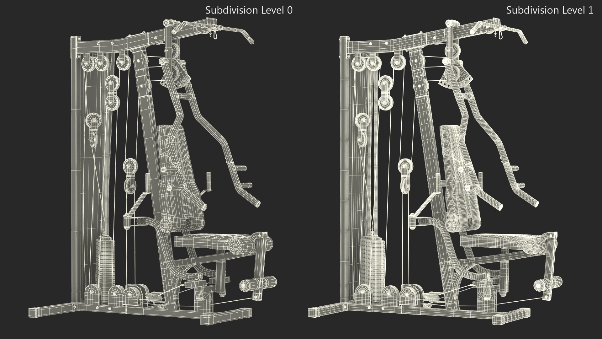 Multifunctional Home Gym Station 3D