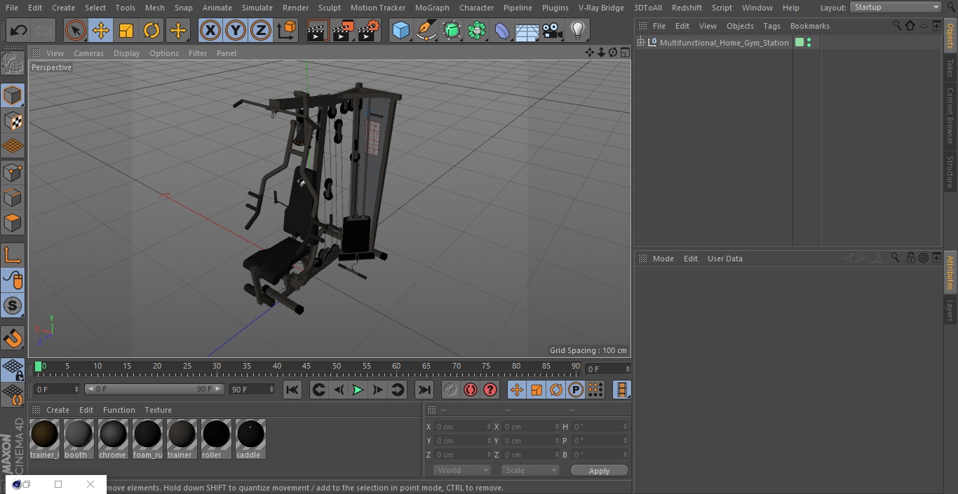 Multifunctional Home Gym Station 3D