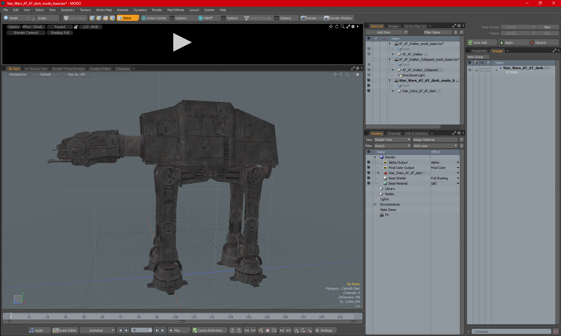3D model Star Wars AT AT Dark
