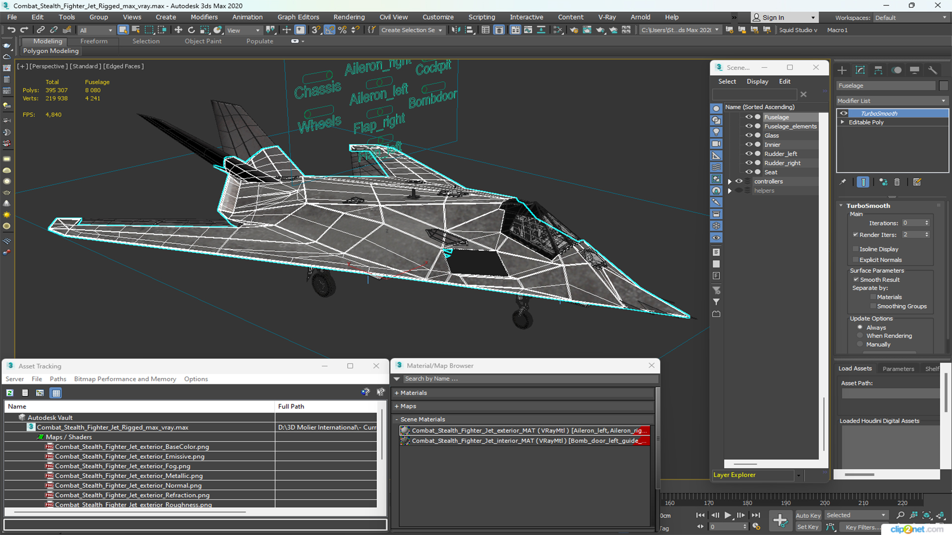 3D Combat Stealth Fighter Jet Rigged model