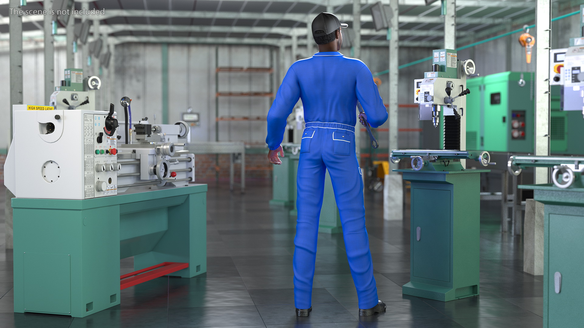 3D Dark Skin Black Car Mechanic model