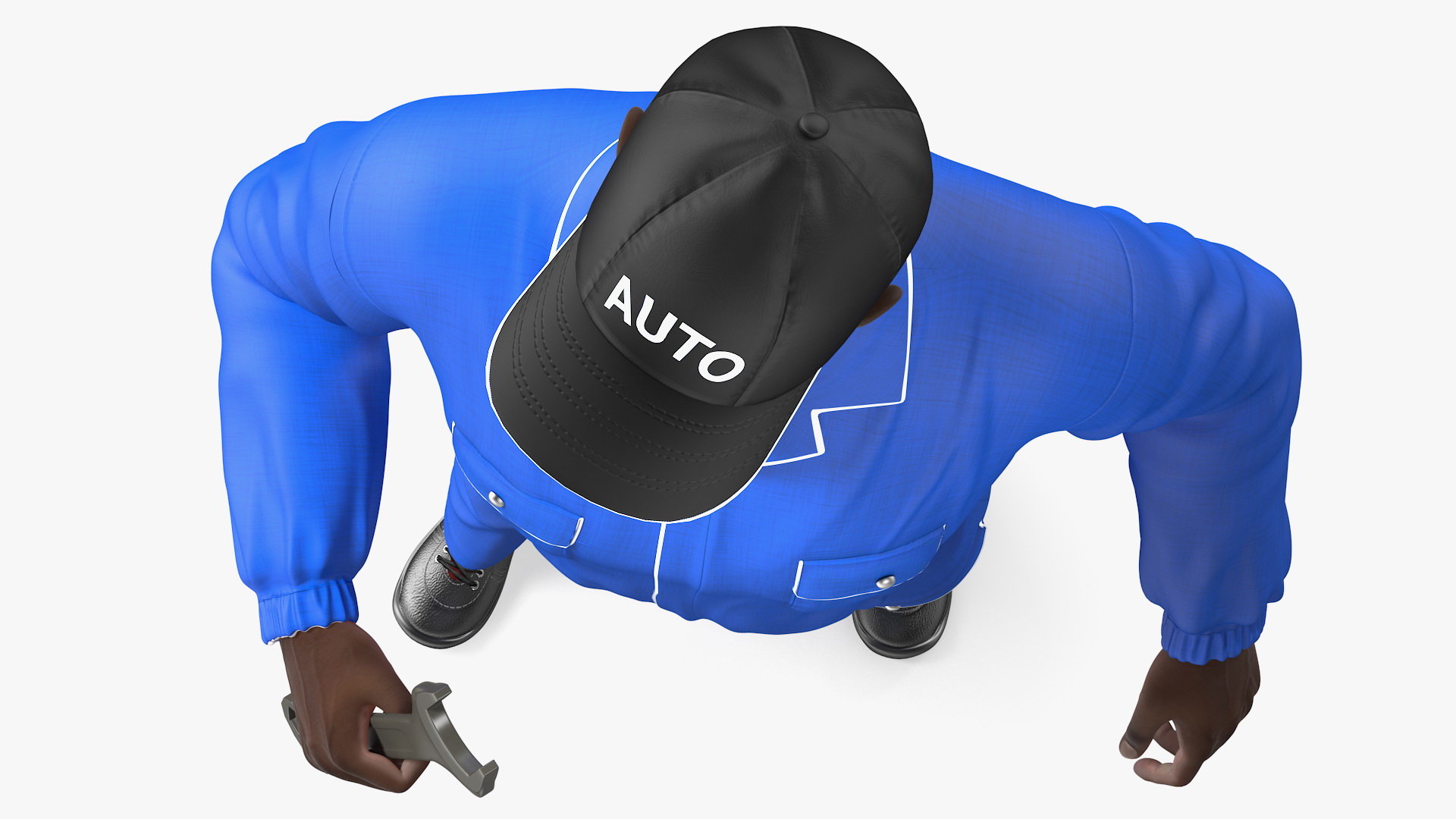 3D Dark Skin Black Car Mechanic model