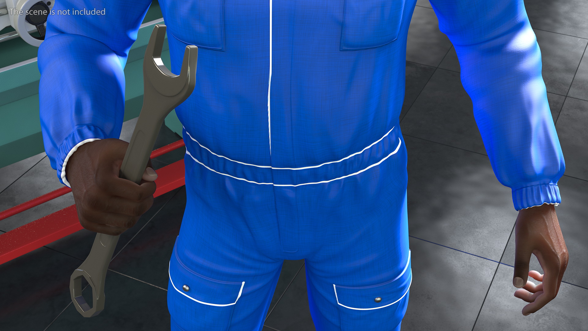 3D Dark Skin Black Car Mechanic model