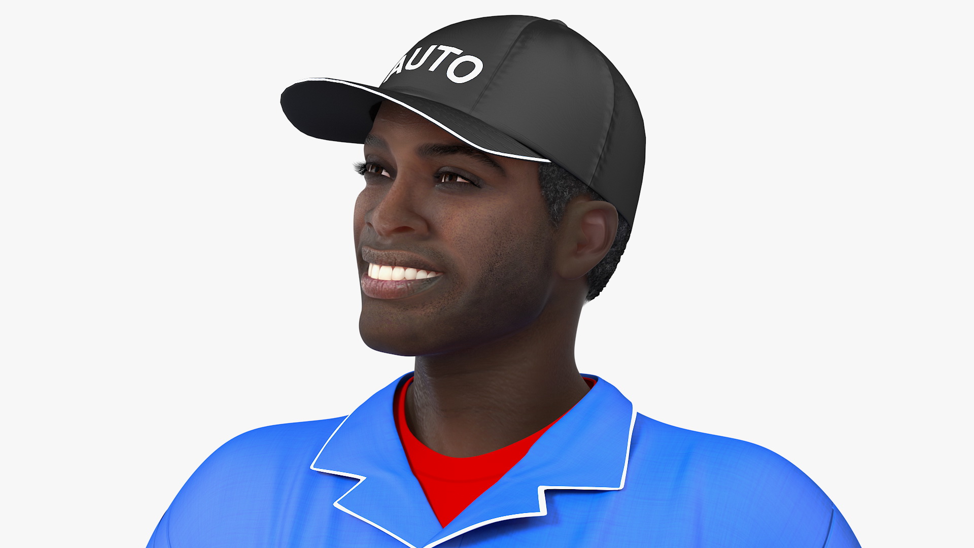 3D Dark Skin Black Car Mechanic model