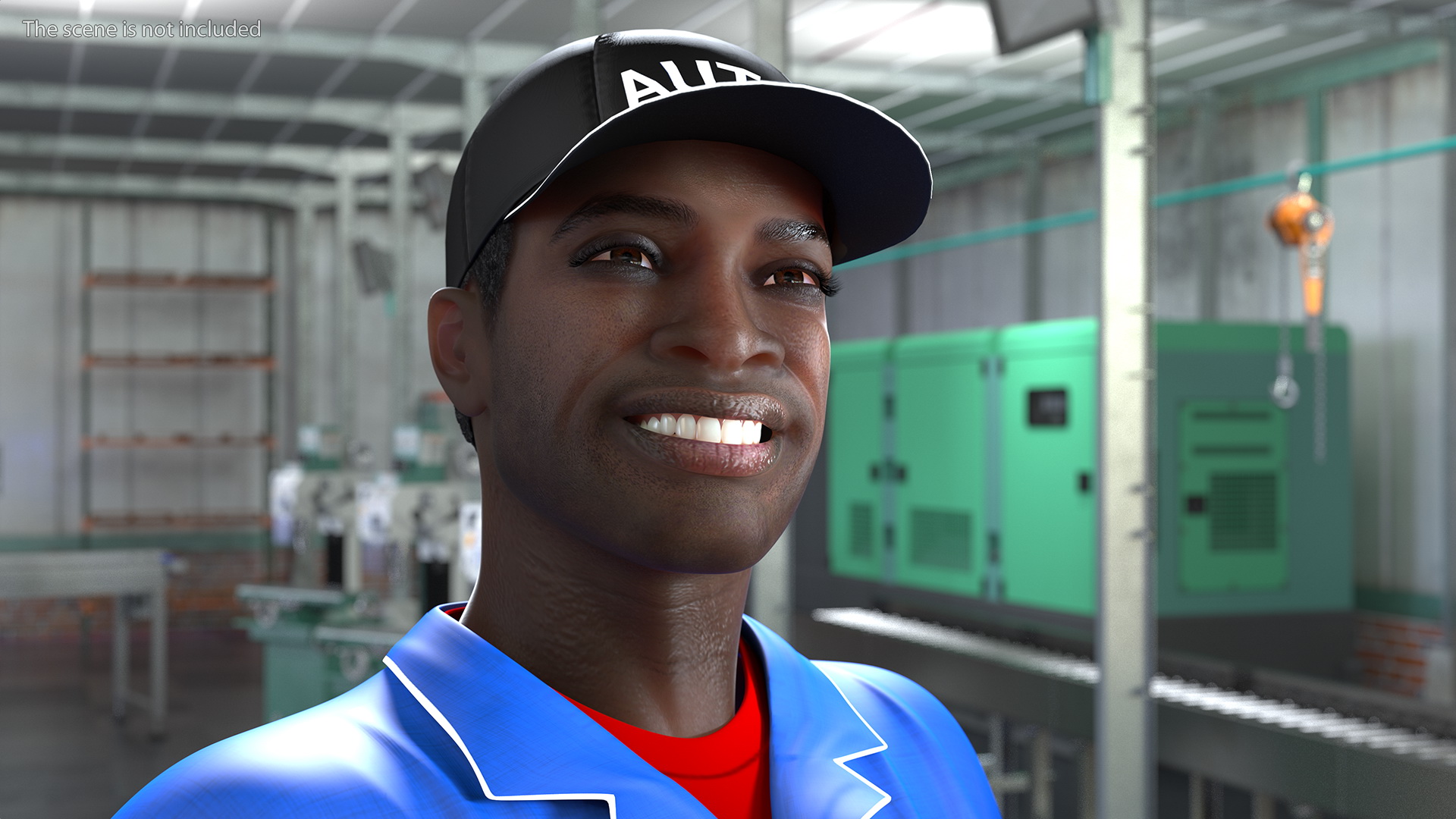 3D Dark Skin Black Car Mechanic model
