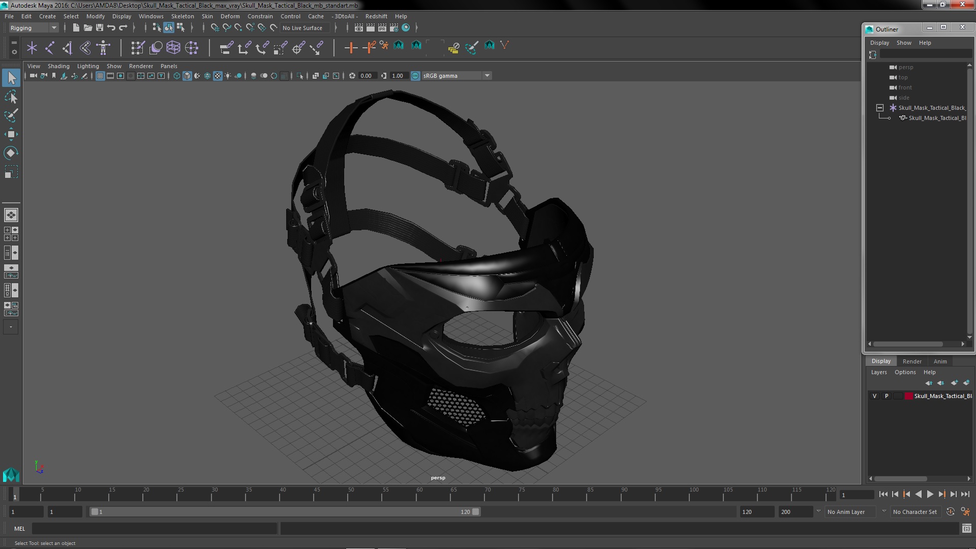 3D model Skull Mask Tactical Black