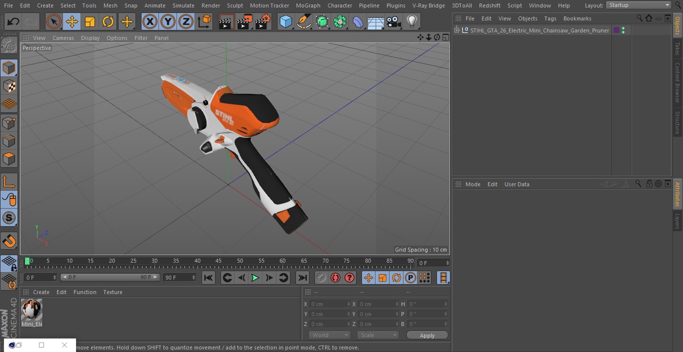 STIHL GTA 26 Electric Mini Chainsaw Garden Pruner 3D model