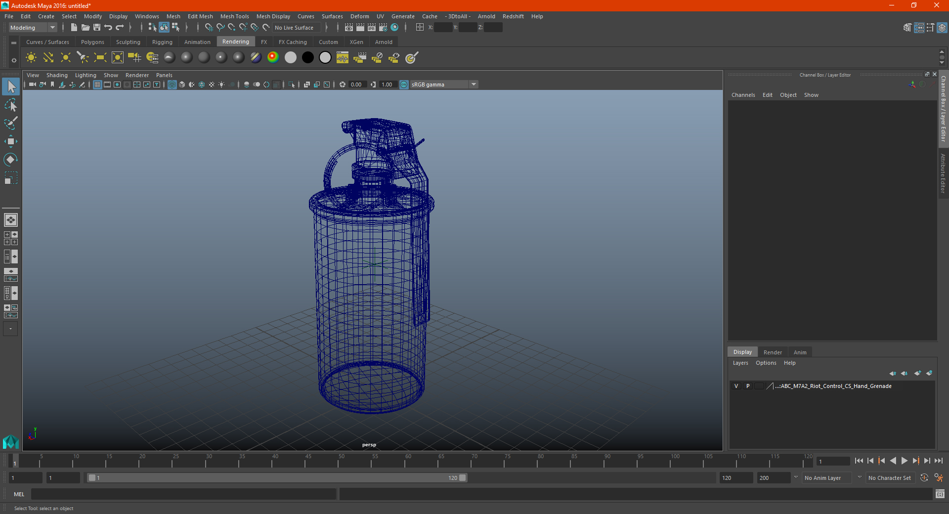 ABC M7A2 Riot Control CS Hand Grenade 3D