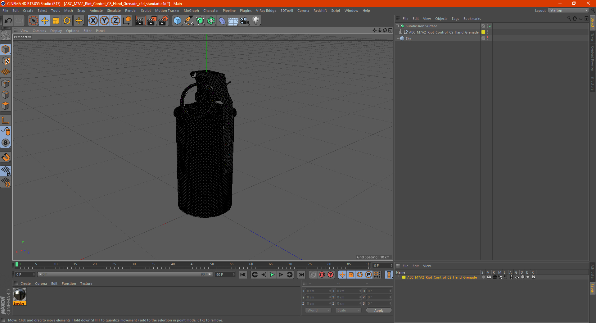 ABC M7A2 Riot Control CS Hand Grenade 3D