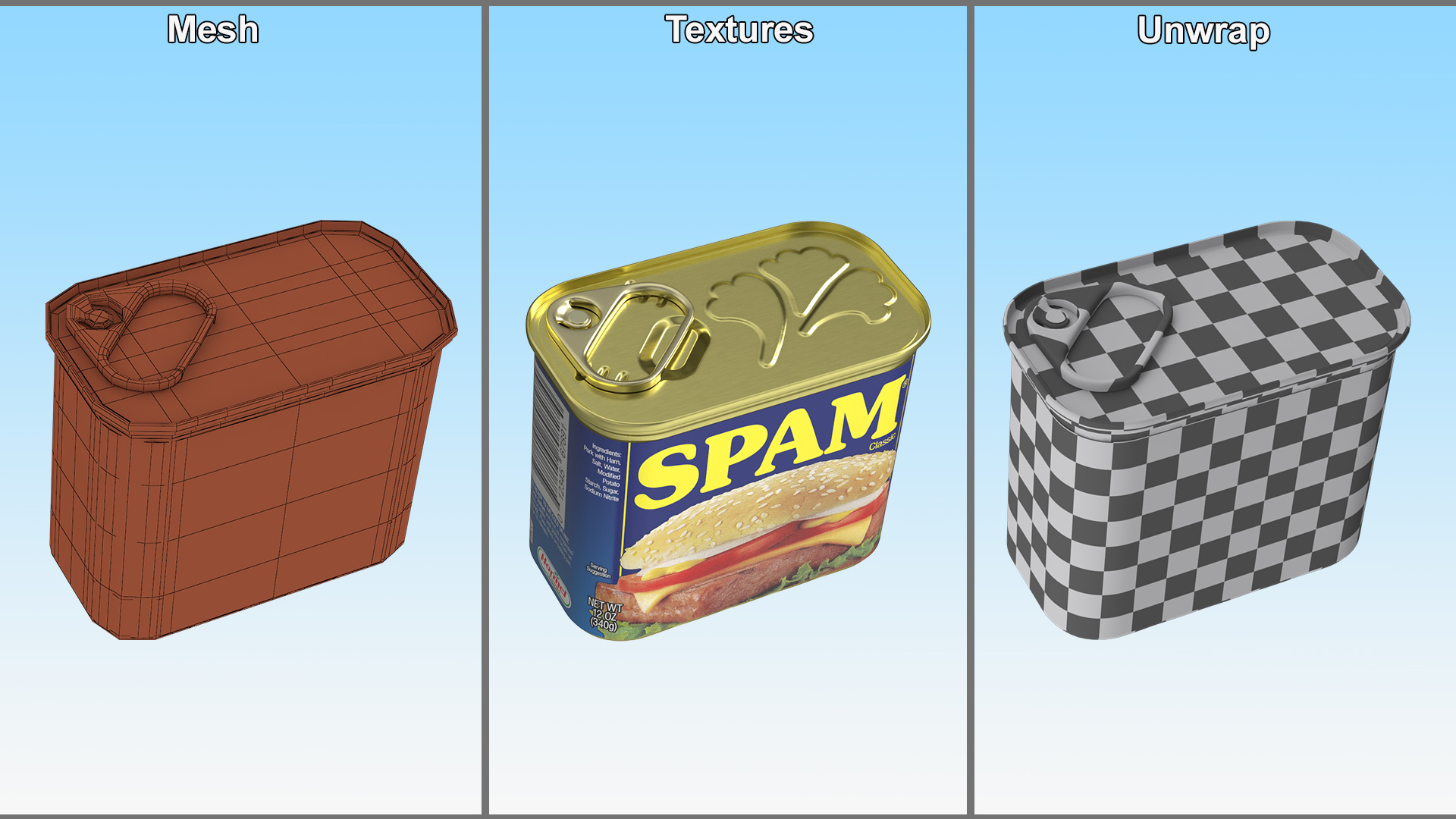 3D Spam Canned Food Closed model