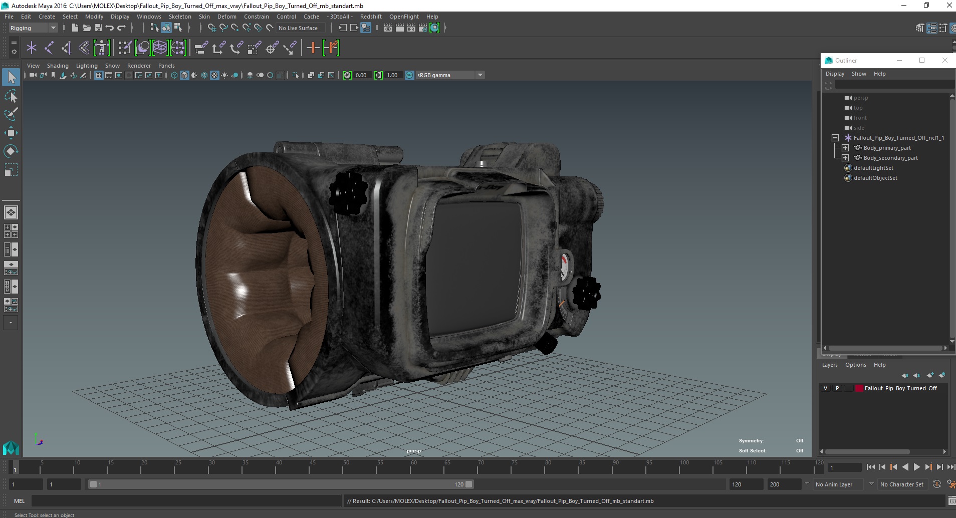 3D Fallout Pip Boy Turned Off