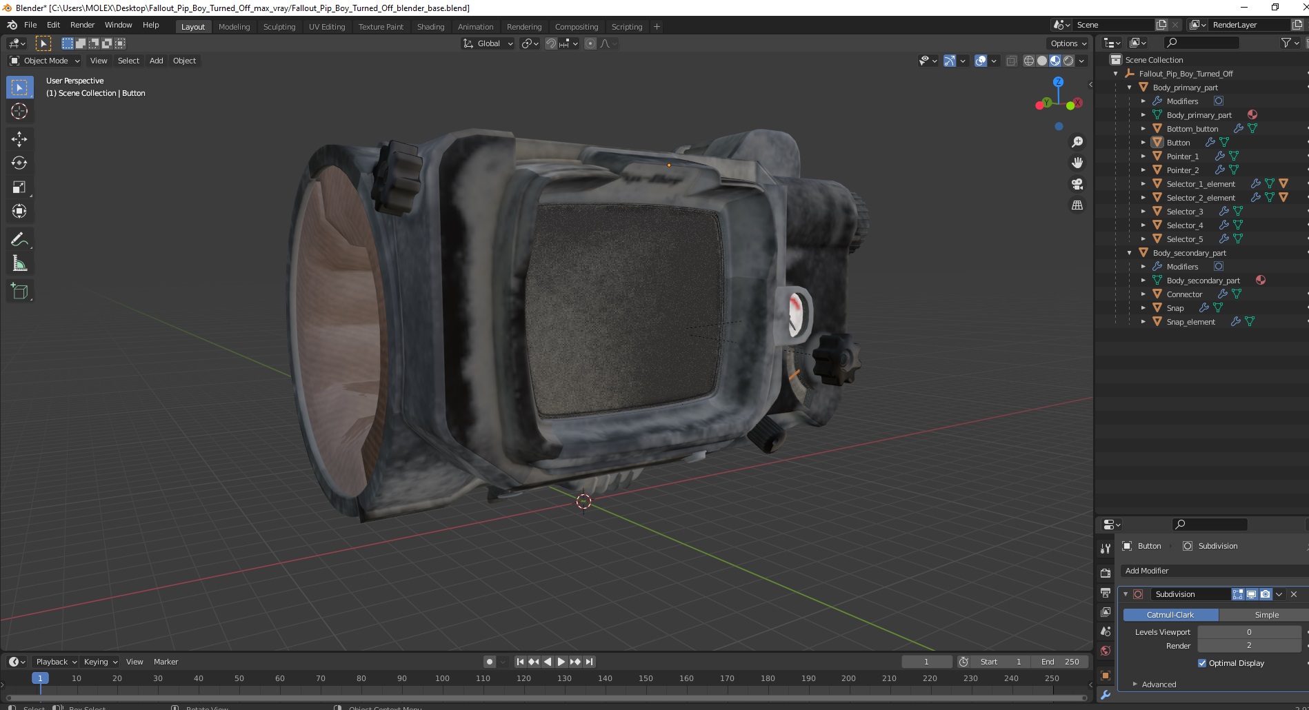 3D Fallout Pip Boy Turned Off