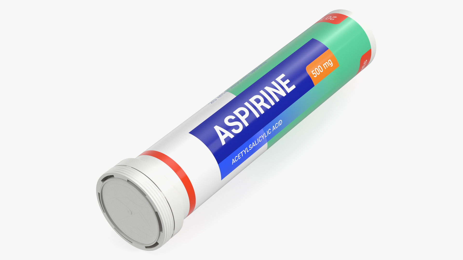 Aspirine Effervescent Package 25 Tabs Open 3D