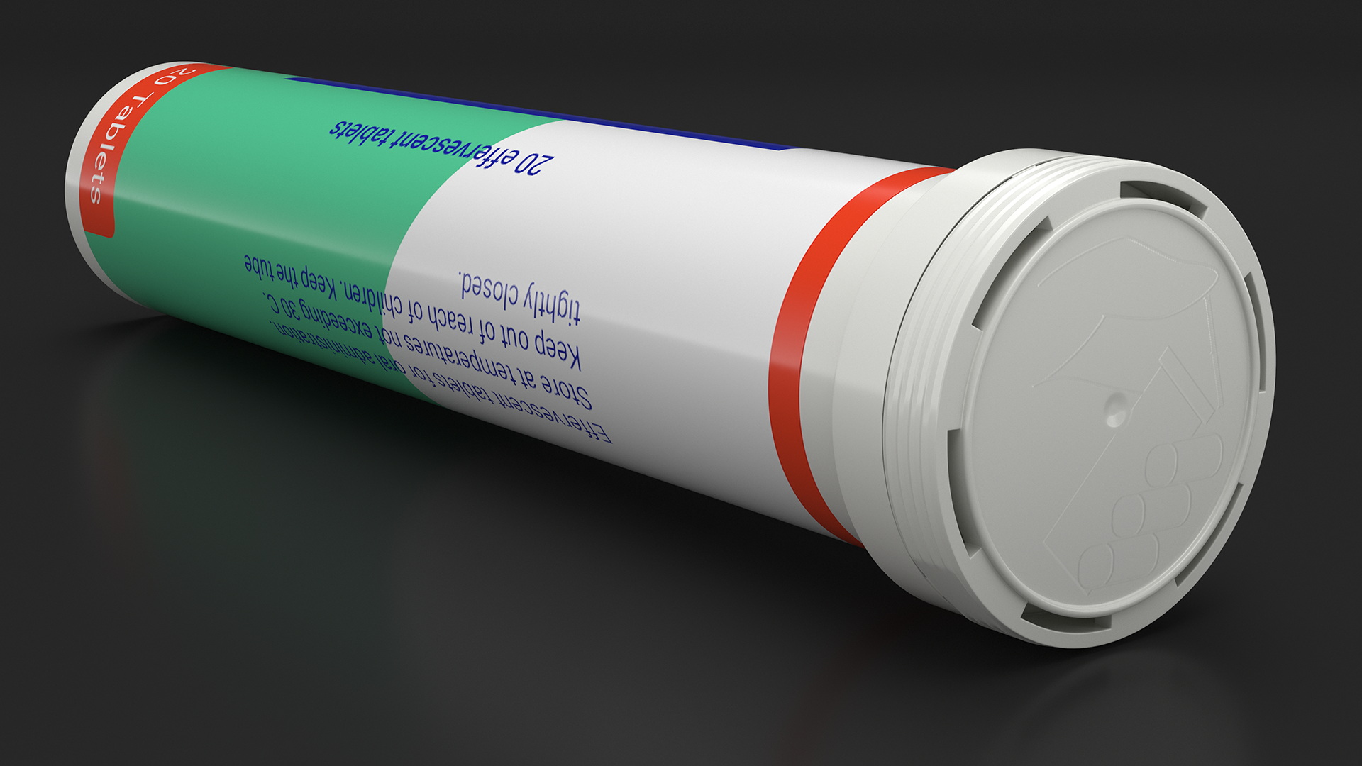 Aspirine Effervescent Package 25 Tabs Open 3D