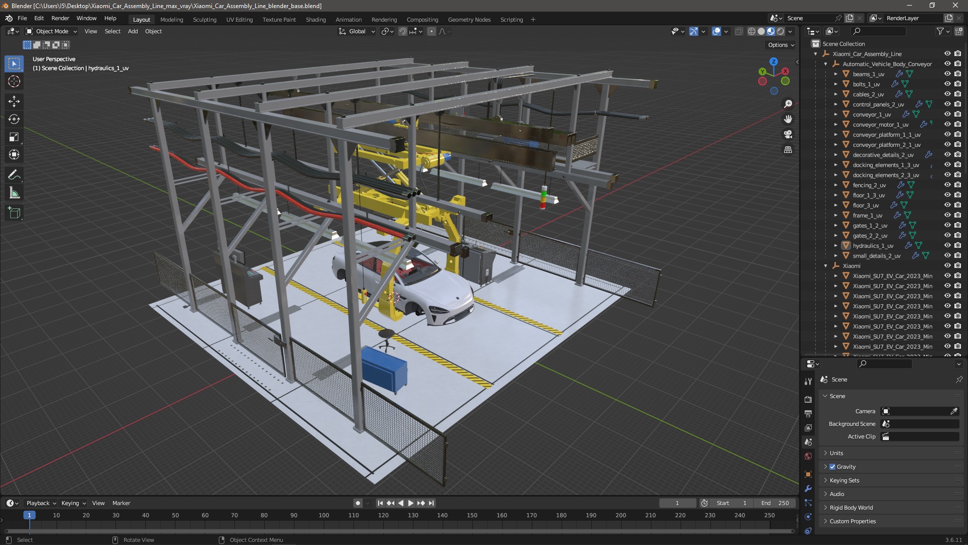 Xiaomi Car Assembly Line 3D model