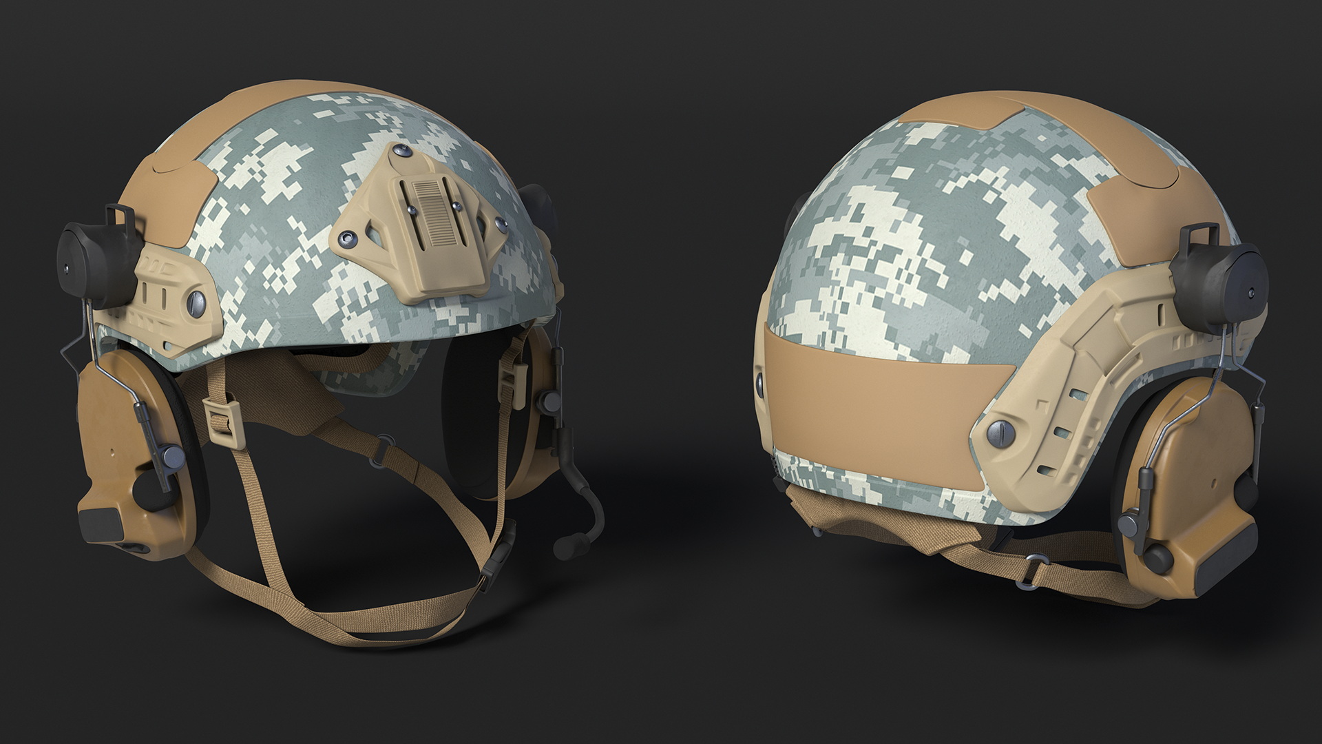 3D model Tactical Gear Helmet Grey Camo