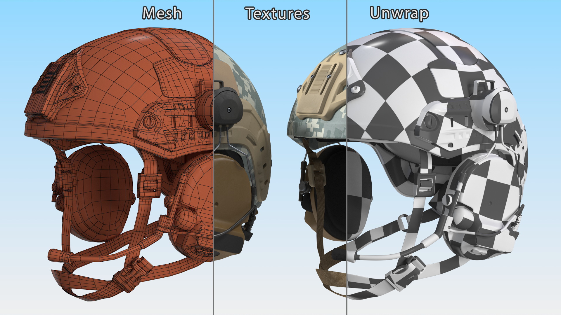3D model Tactical Gear Helmet Grey Camo