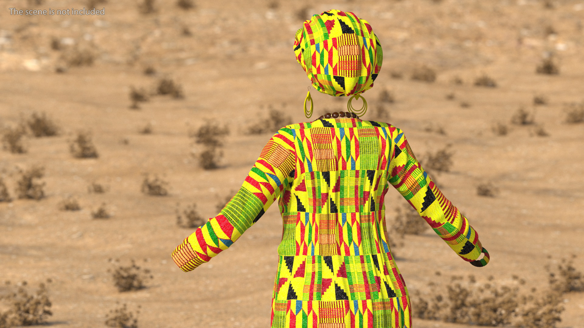 African Women Traditional Clothes Set 3D