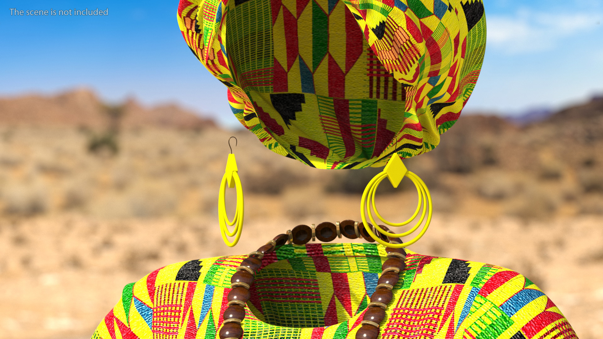 African Women Traditional Clothes Set 3D