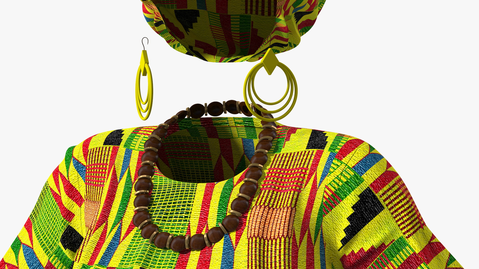 African Women Traditional Clothes Set 3D