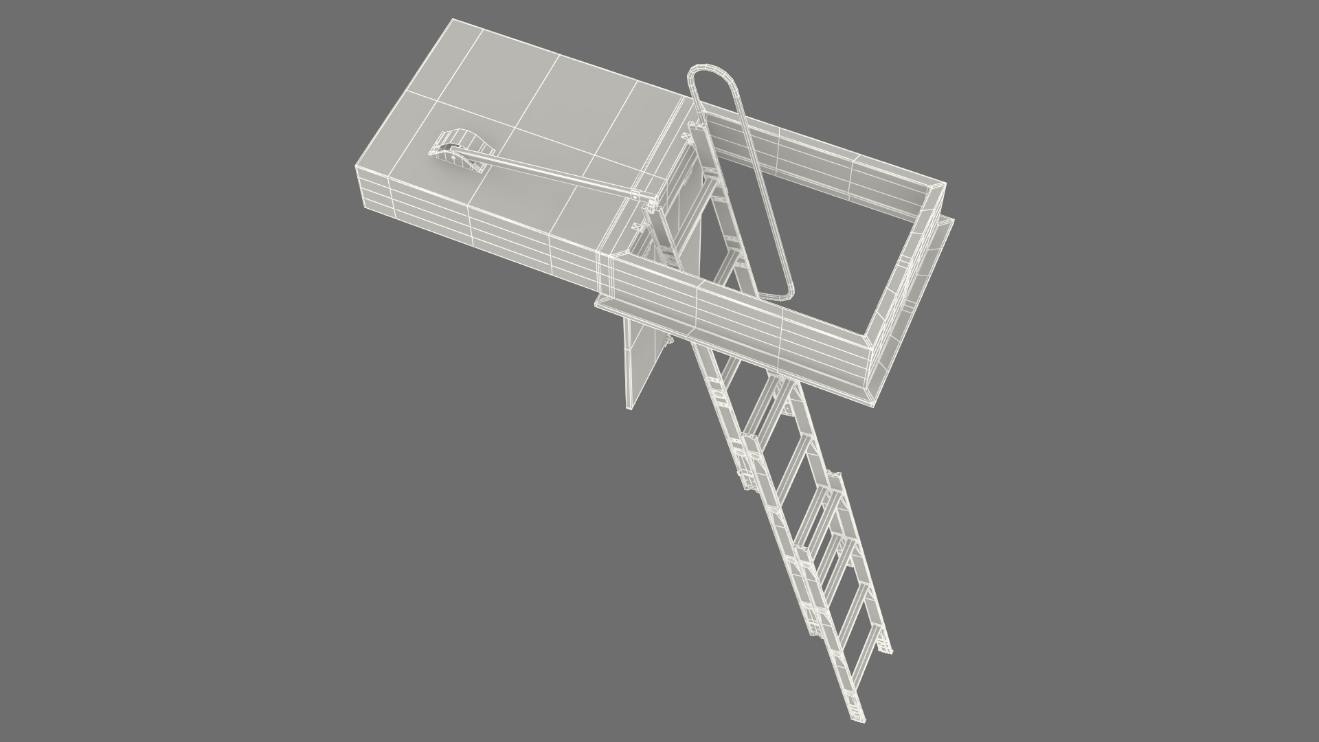 3D Metal Attic Ladder model