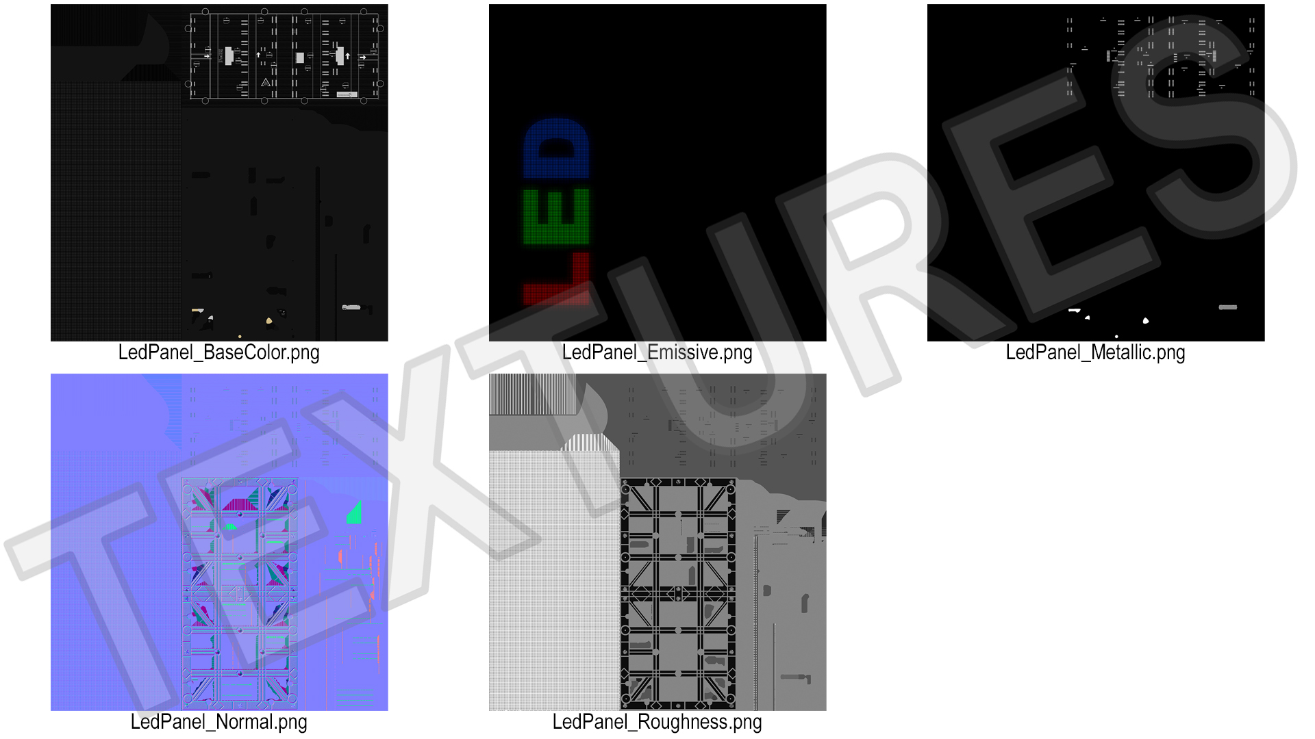 3D Indoor LED Display Module with Letters model
