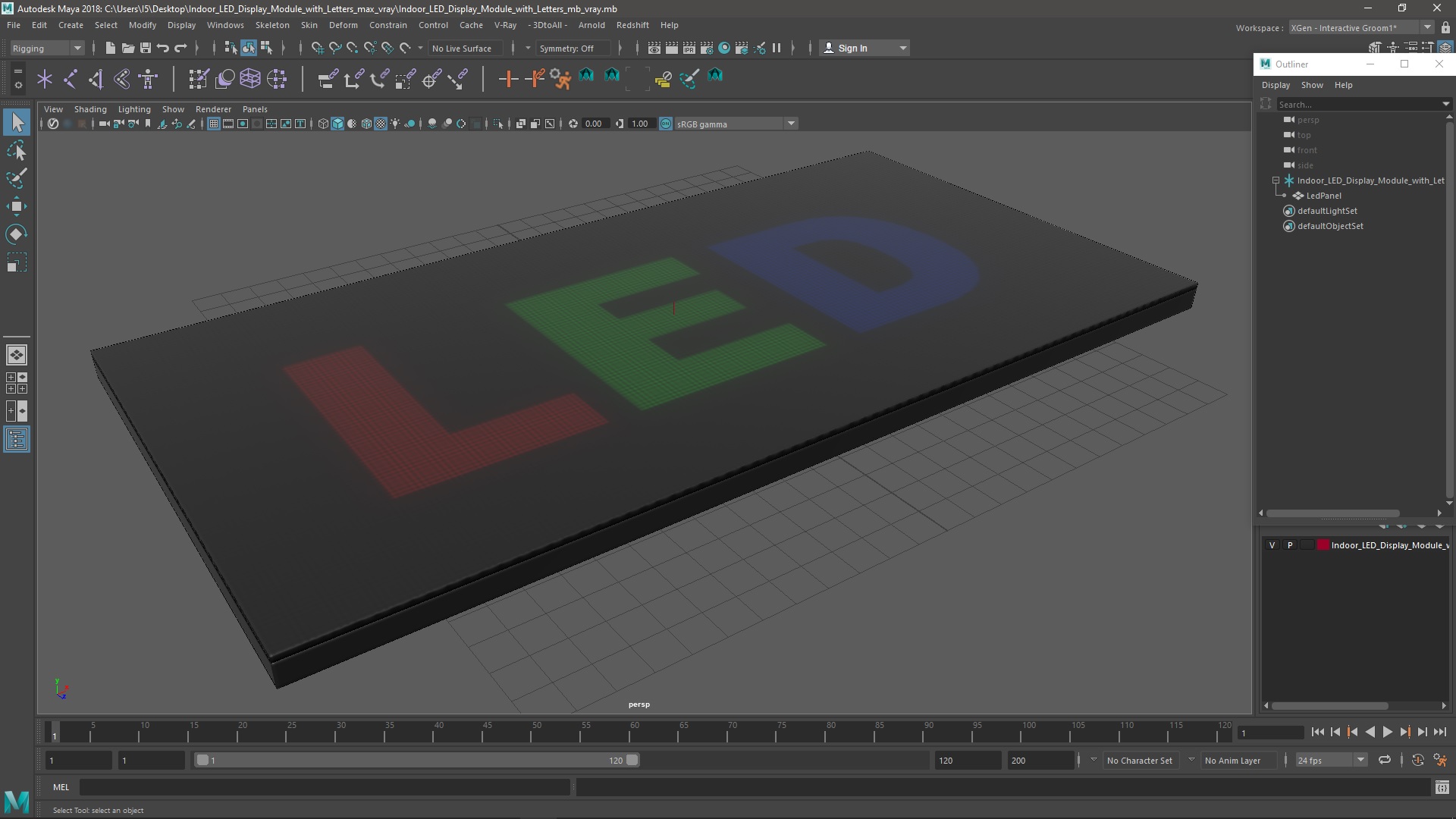 3D Indoor LED Display Module with Letters model