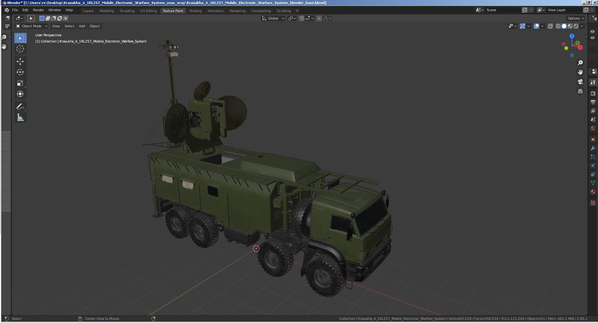 3D model Krasukha 4 1RL257 Mobile Electronic Warfare System