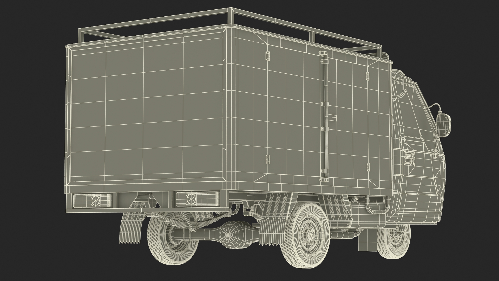 Delivery Trike with Close Body Red 3D model