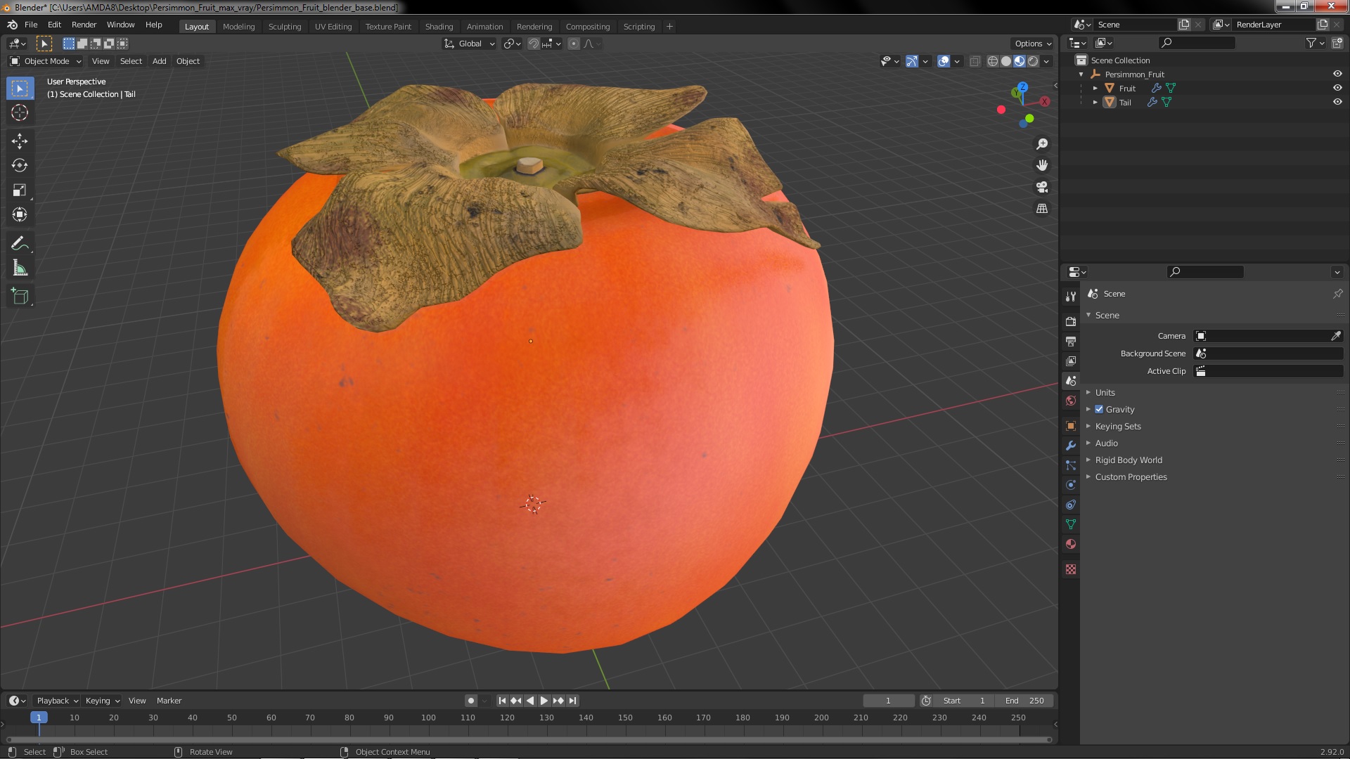 3D model Persimmon Fruit