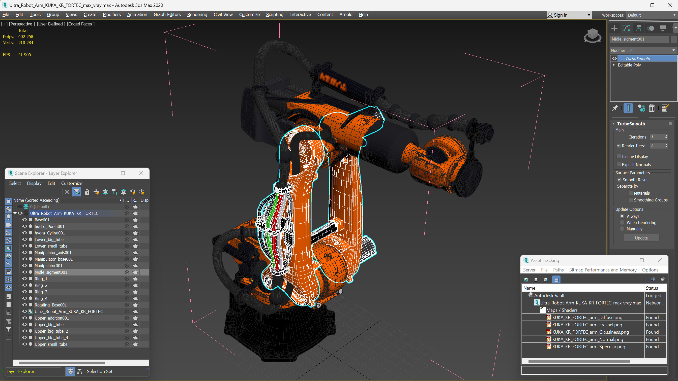 3D model Ultra Robot Arm KUKA KR FORTEC