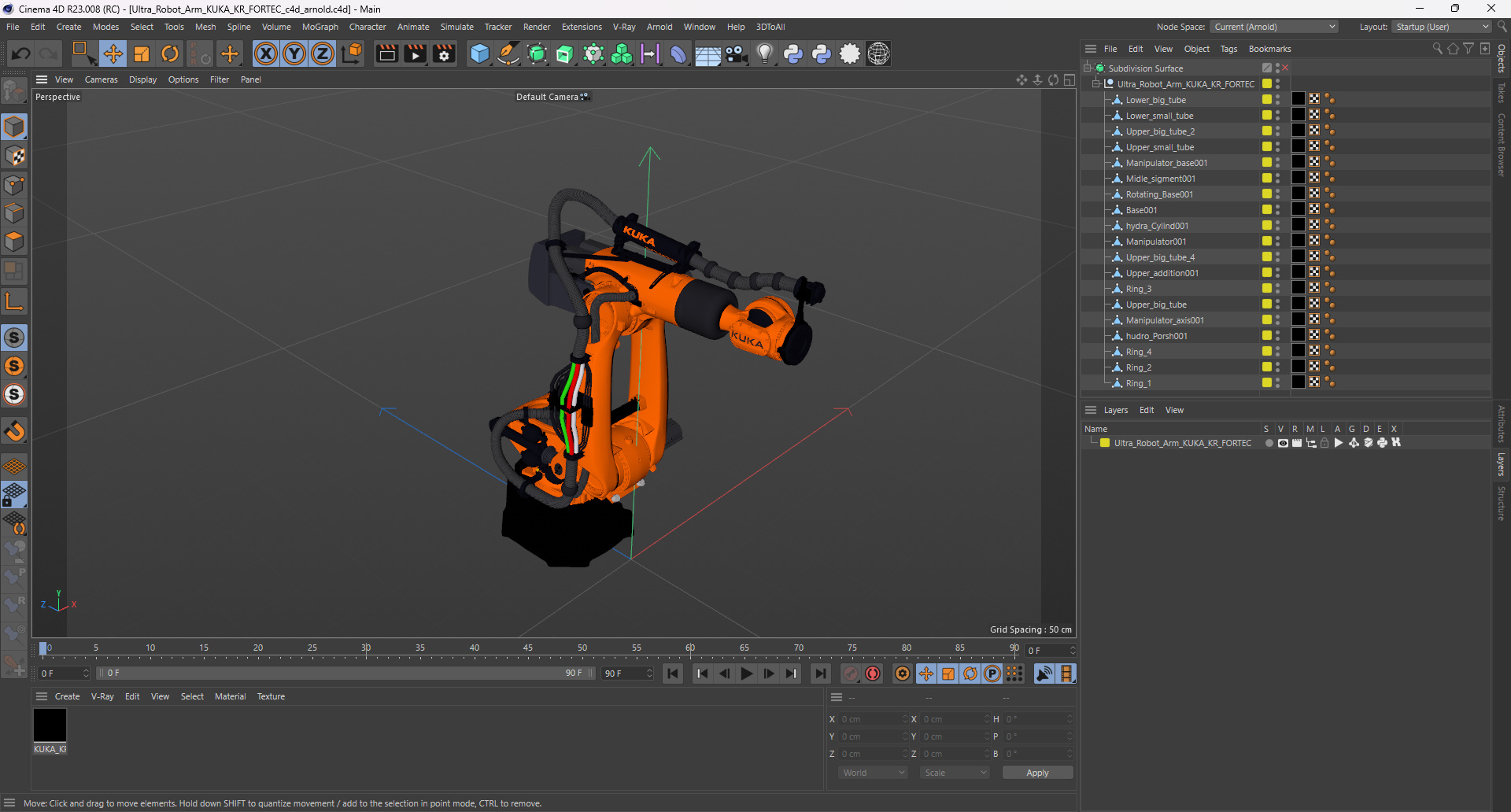 3D model Ultra Robot Arm KUKA KR FORTEC