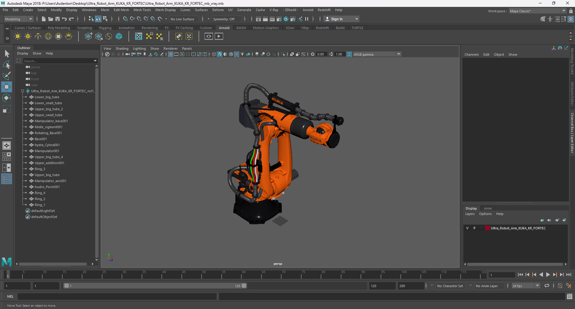 3D model Ultra Robot Arm KUKA KR FORTEC
