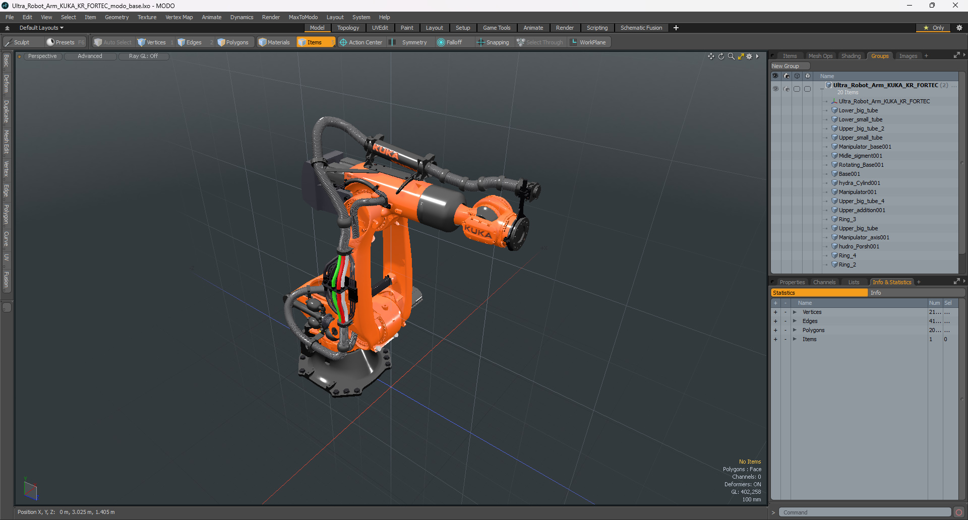 3D model Ultra Robot Arm KUKA KR FORTEC