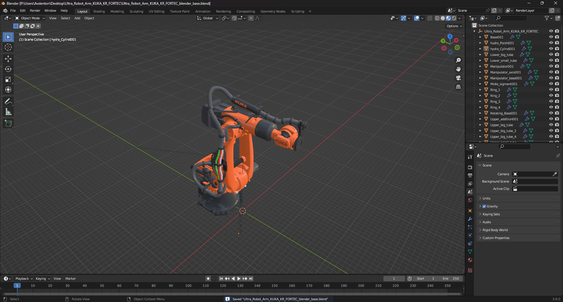 3D model Ultra Robot Arm KUKA KR FORTEC