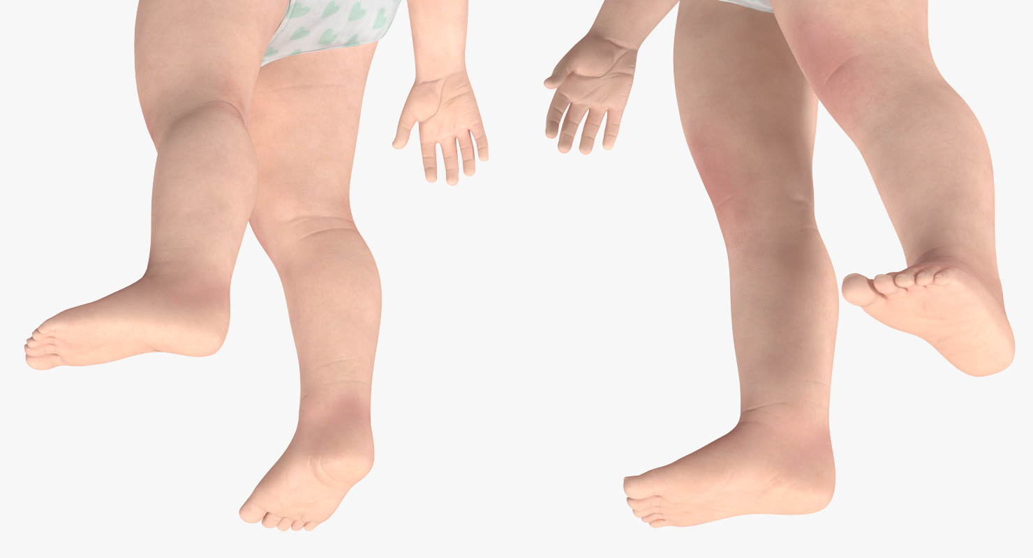 3D model Small Baby Boy with Fur Rigged