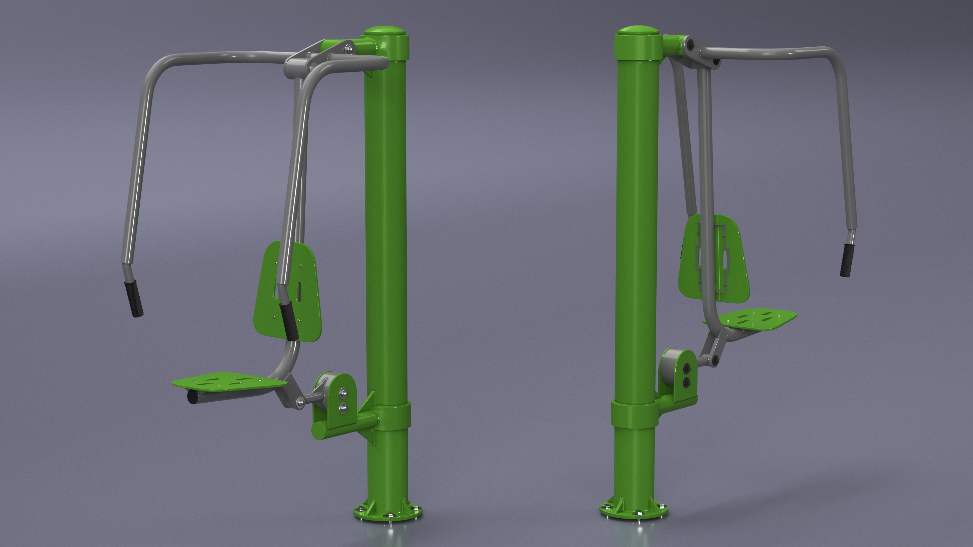 Green Push Chair Outdoor Fitness Equipment 3D