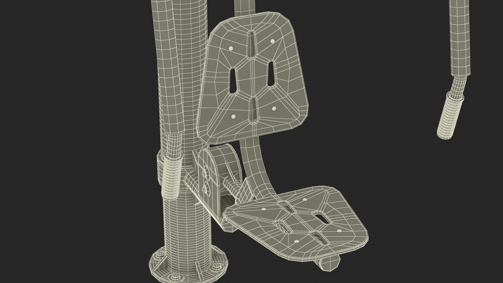 Green Push Chair Outdoor Fitness Equipment 3D