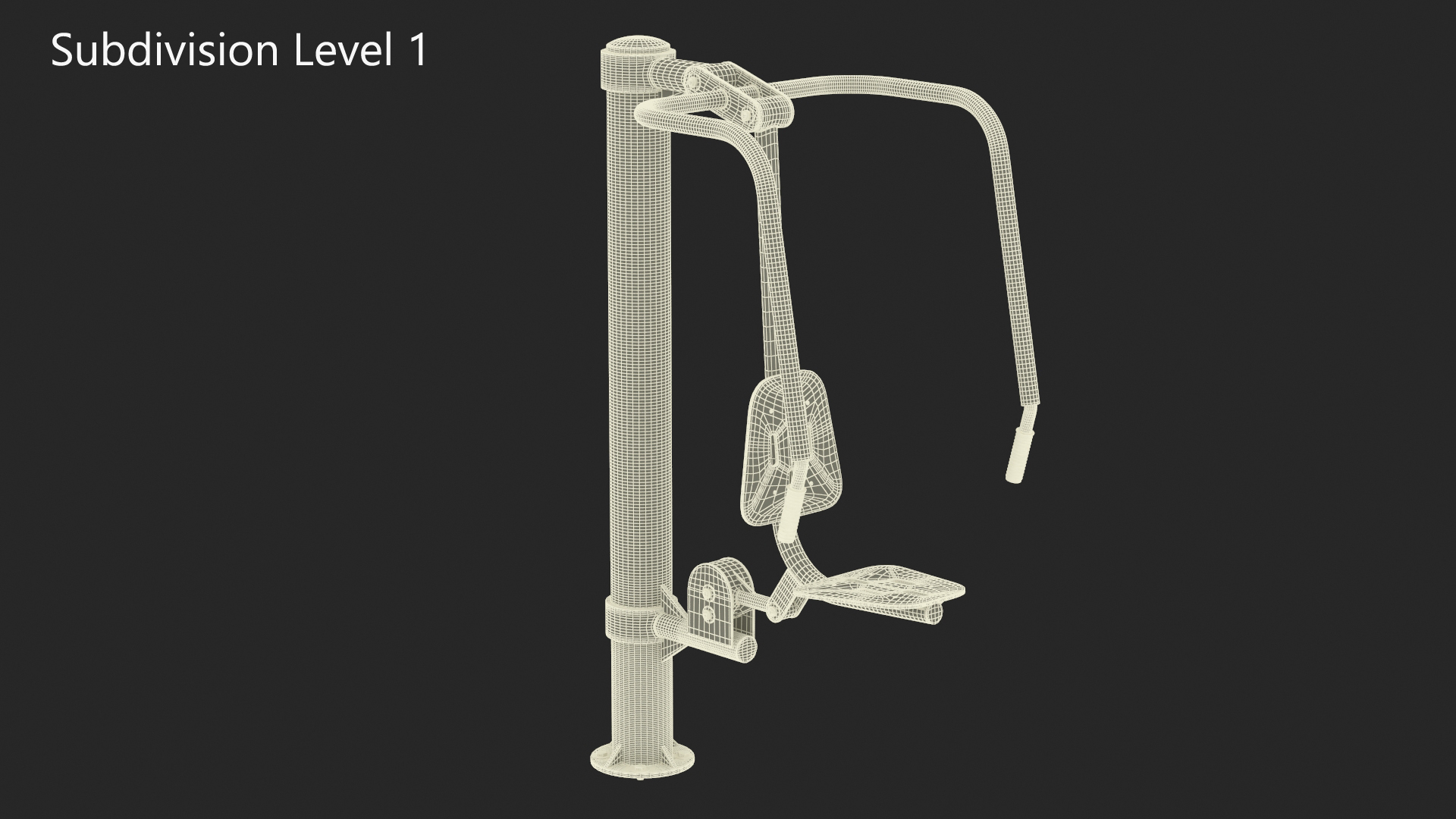 Green Push Chair Outdoor Fitness Equipment 3D