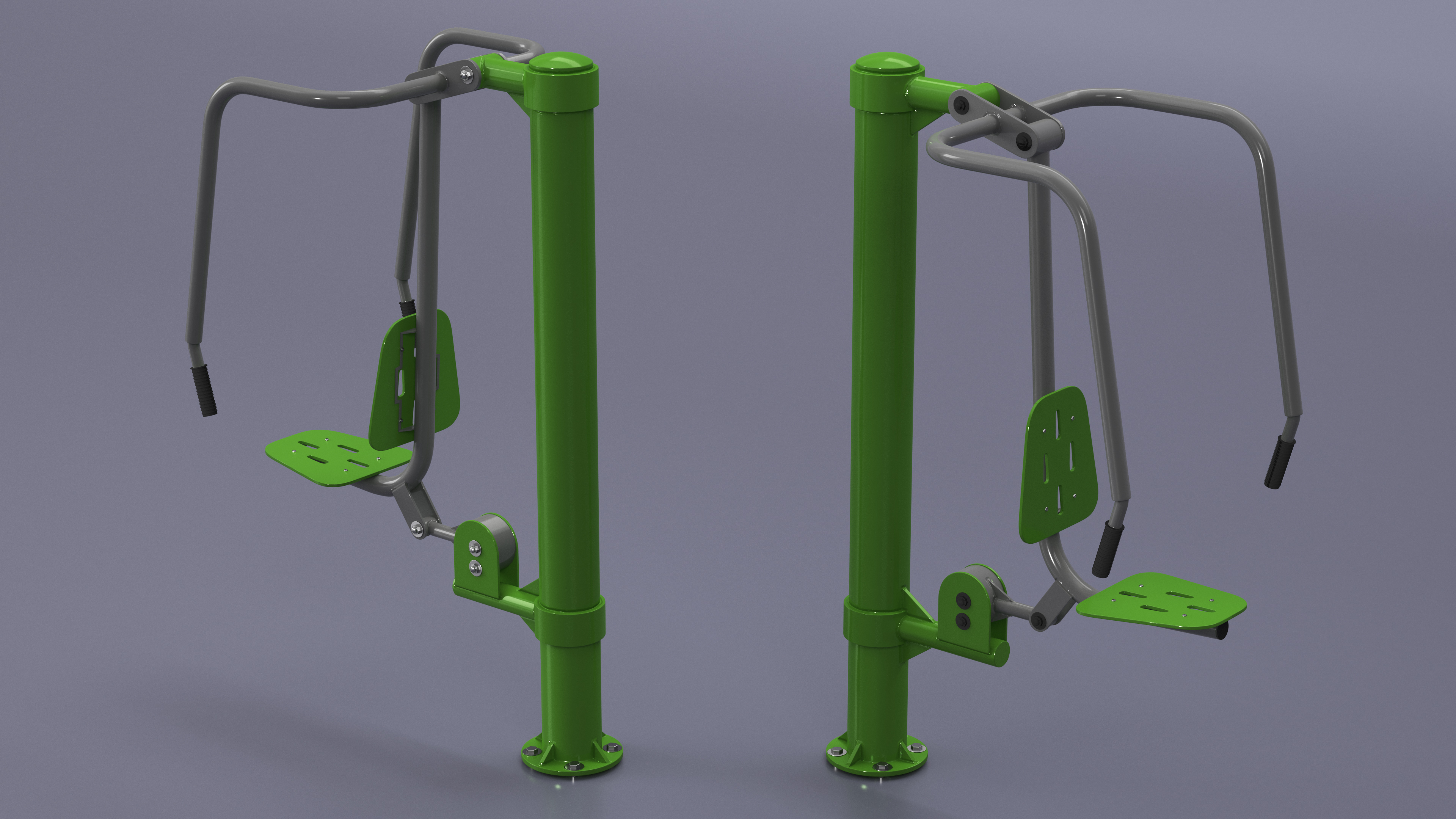 Green Push Chair Outdoor Fitness Equipment 3D