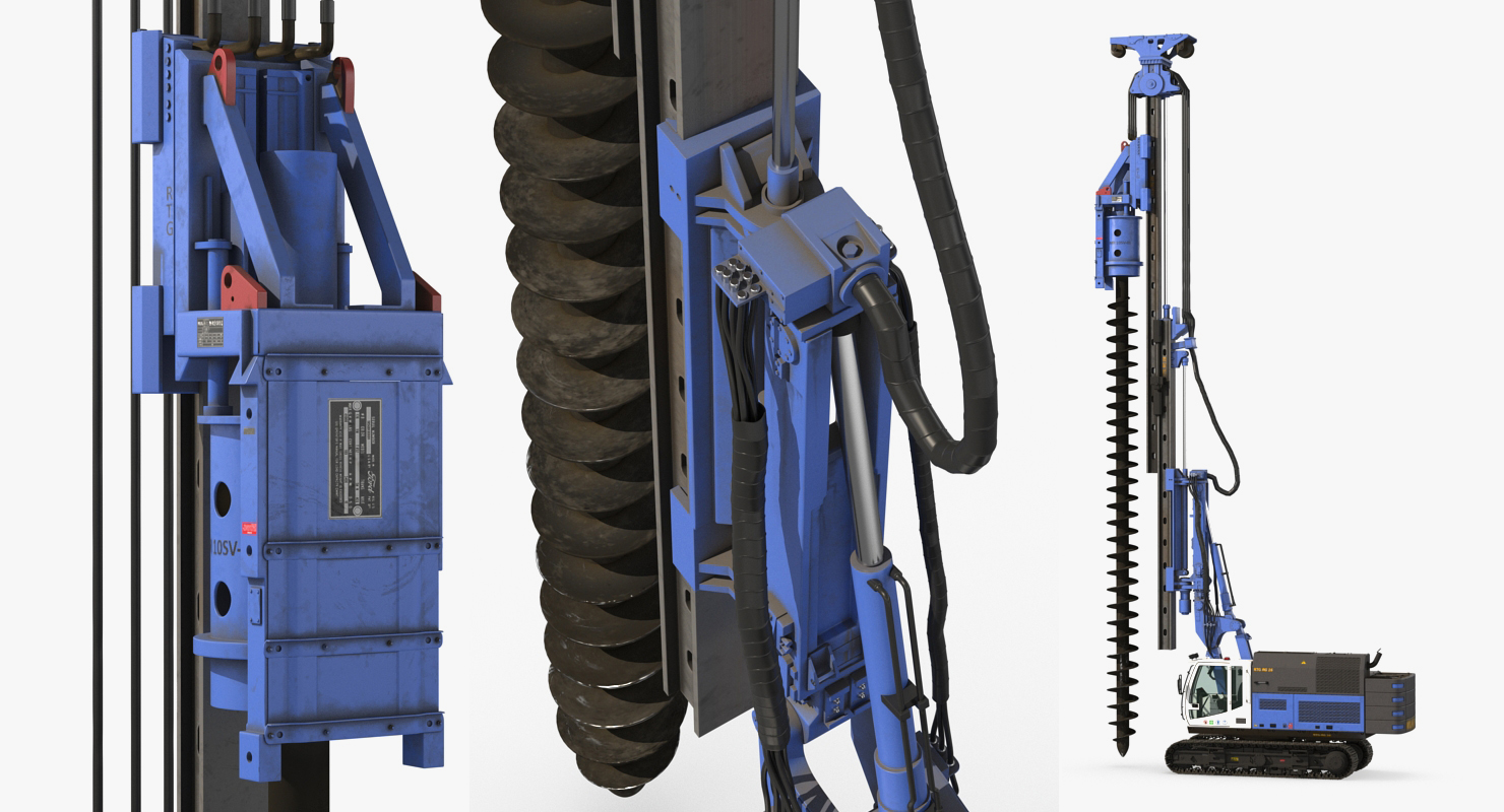Spiral Drill Generic Working Position 3D