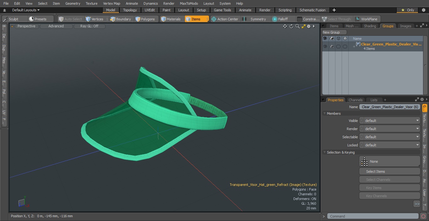Clear Green Plastic Dealer Visor 3D