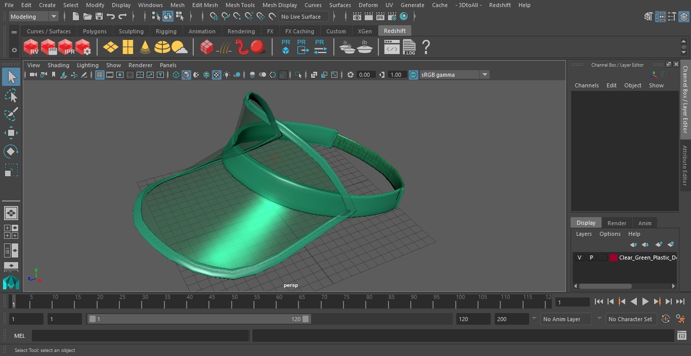 Clear Green Plastic Dealer Visor 3D