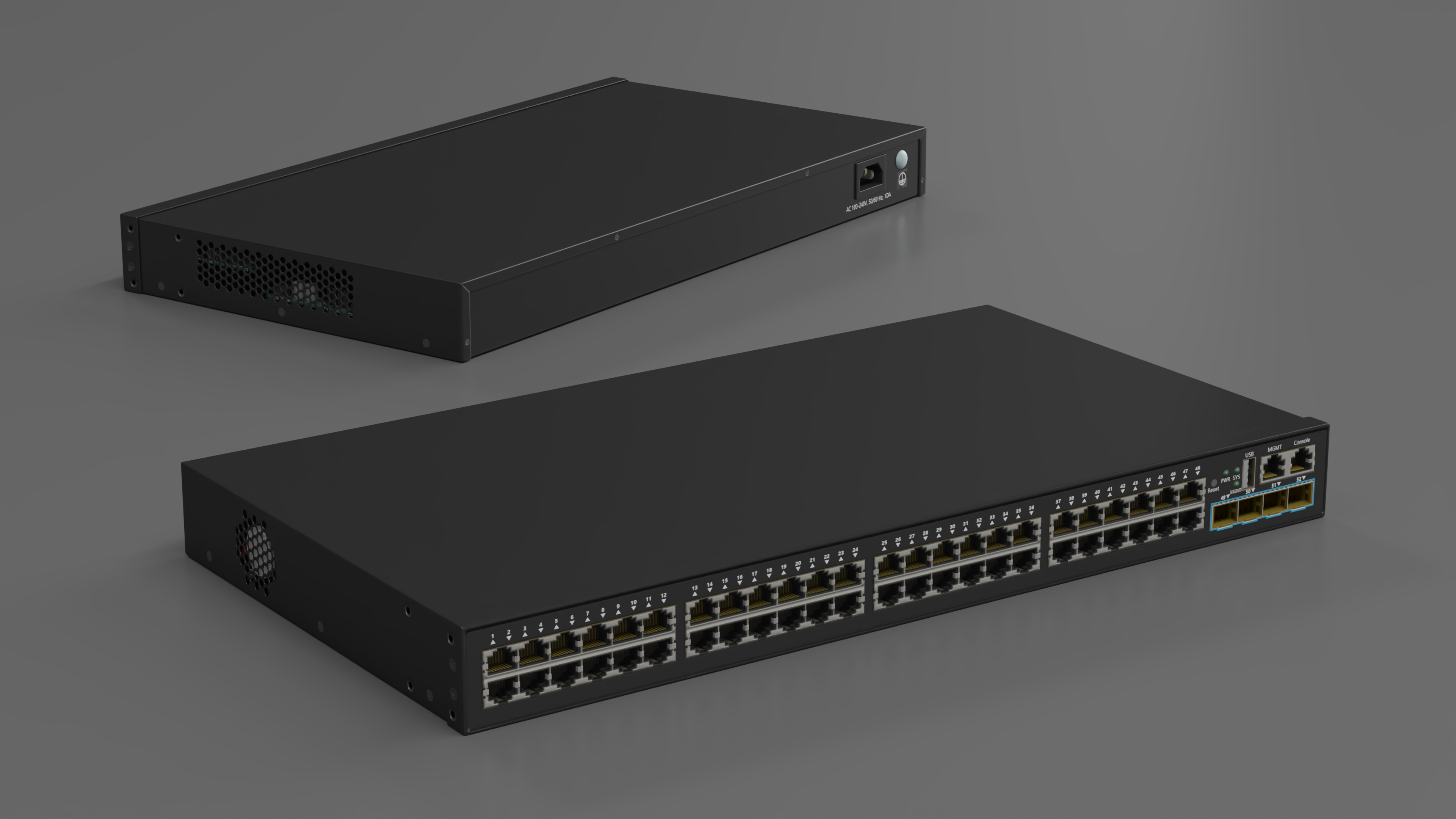 3D Network Switch 48 Ports model