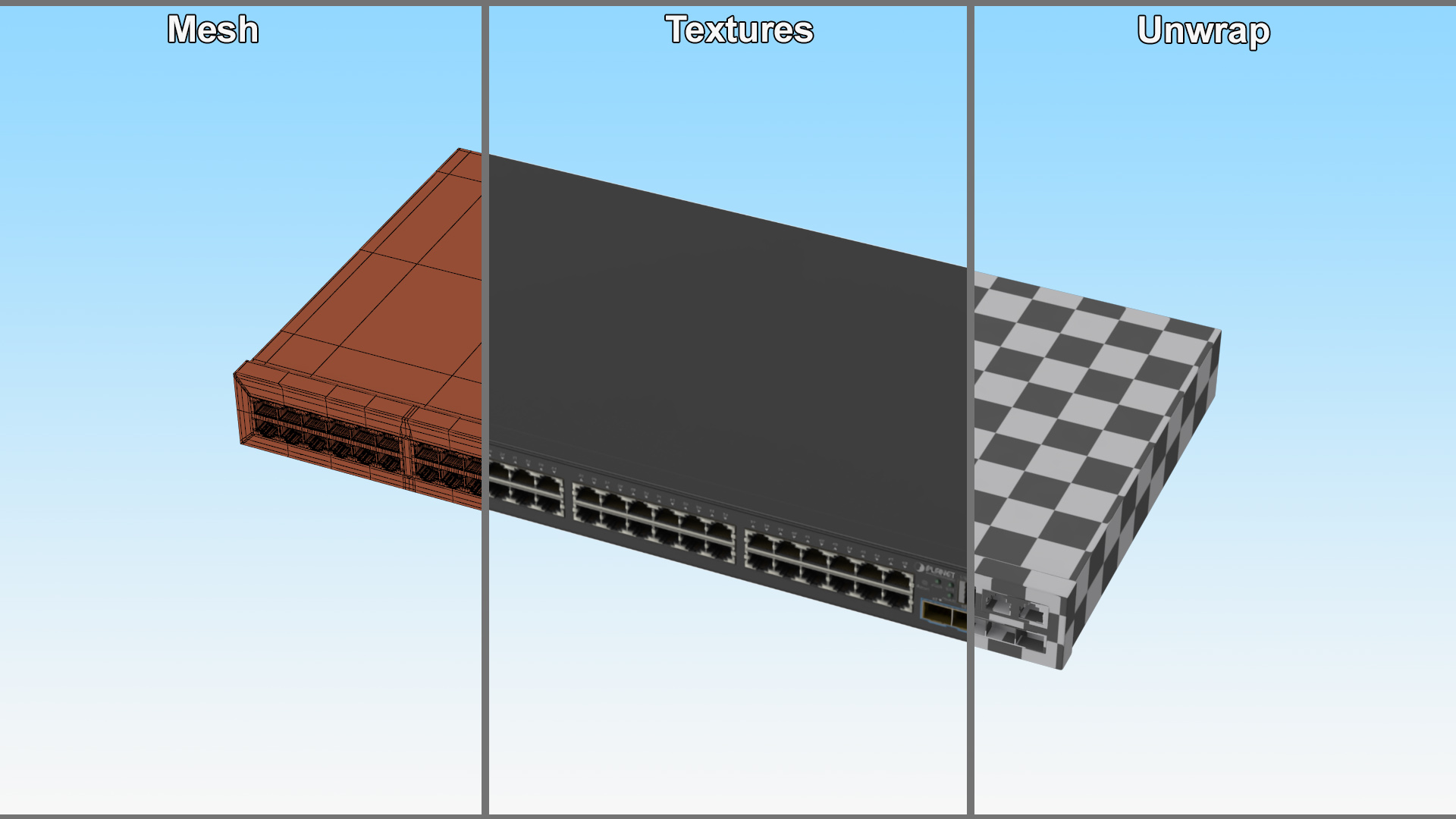 3D Network Switch 48 Ports model