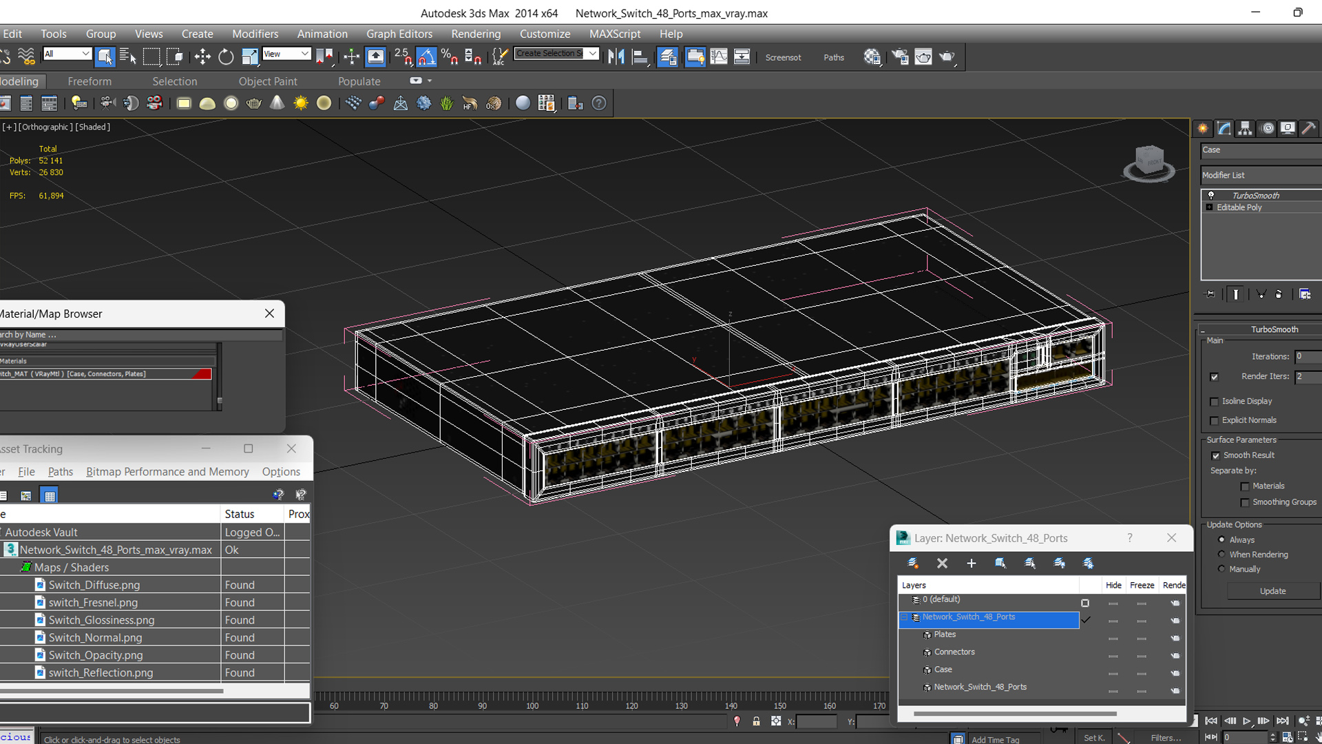 3D Network Switch 48 Ports model