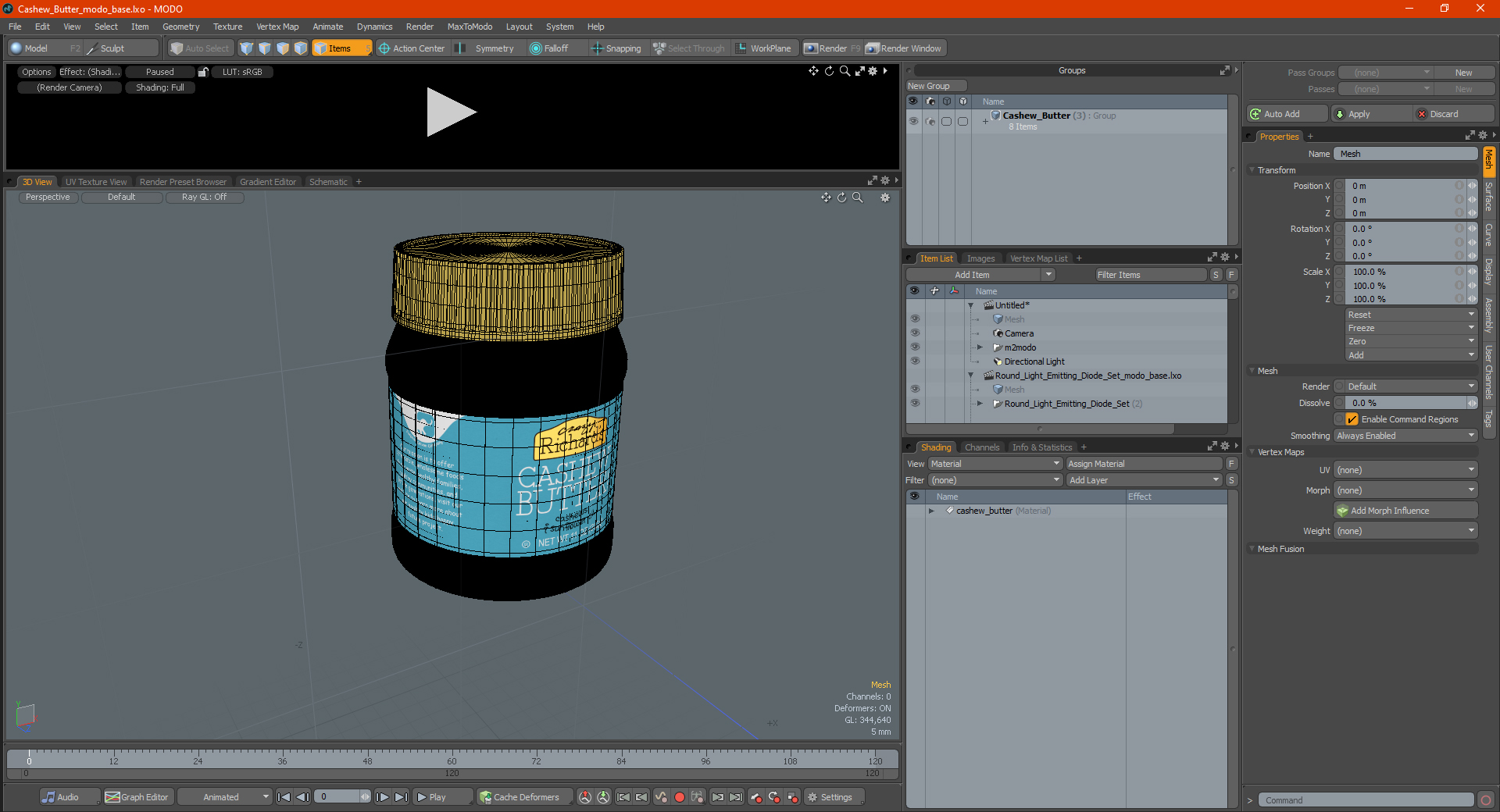 3D Cashew Butter model