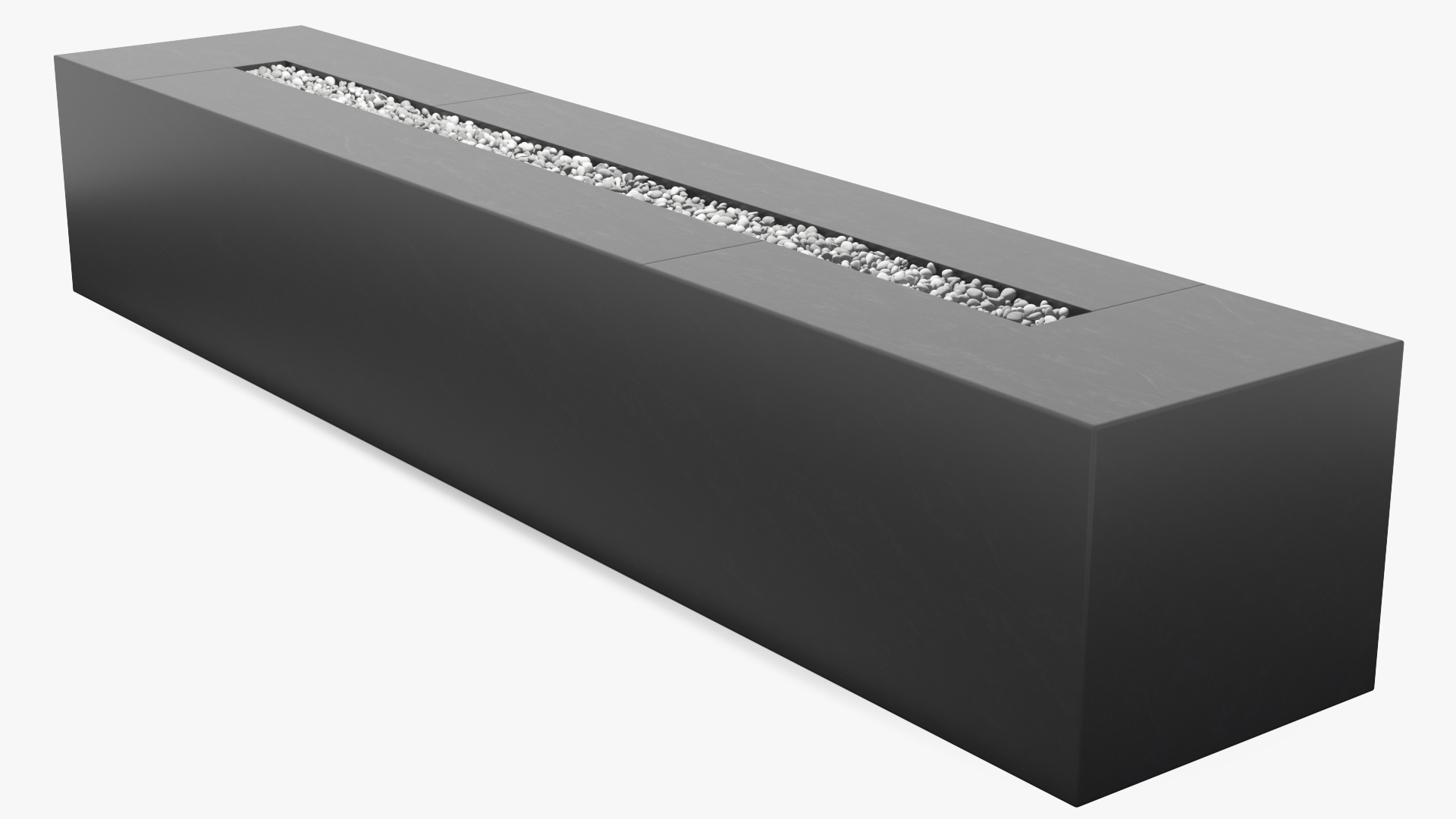 3D model Gas Fire Pit Rectangular Marble Black No Fire