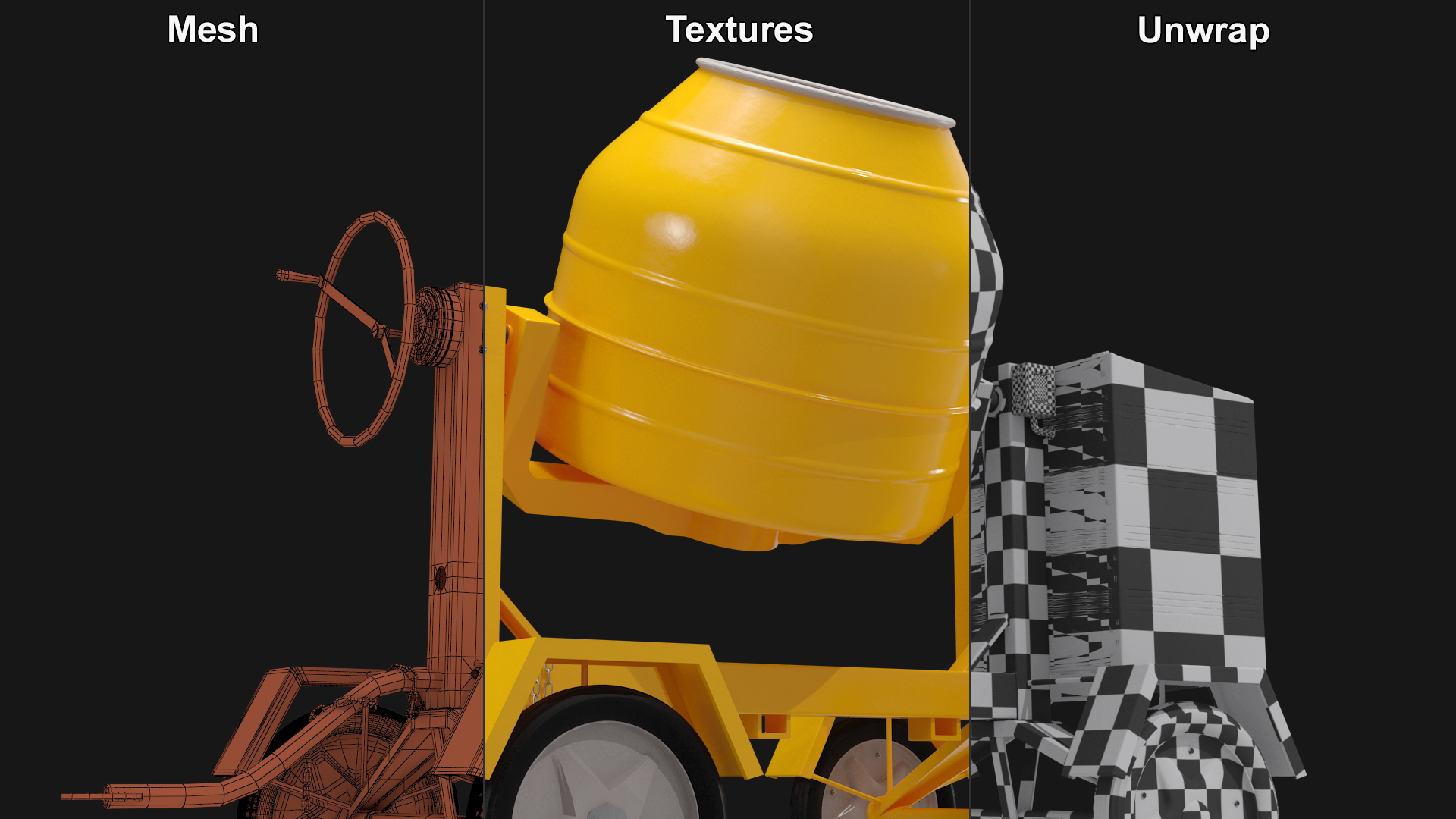 Electric Portable Cement Mixing Machine 3D model